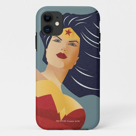 Wonder Woman Retro City Sunburst Case-Mate iPhone Hülle (Rückseite)