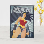 Wonder Woman Retro City Sunburst Karte (Gelbe Blume)