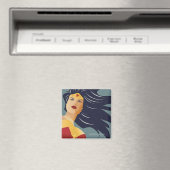 Wonder Woman Retro City Sunburst Magnet (In Situ (Geschirrspüler))
