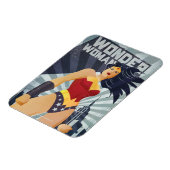 Wonder Woman Retro City Sunburst Magnet (Linke Seite)