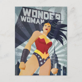 Wonder Woman Retro City Sunburst Postkarte