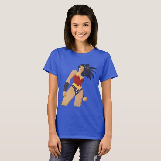 Wonder Woman Retro City Sunburst T-Shirt (Vorne ganz)