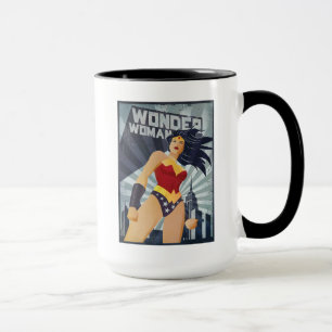 Wonder Woman Retro City Sunburst Tasse
