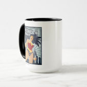 Wonder Woman Retro City Sunburst Tasse (Vorderseite Links)