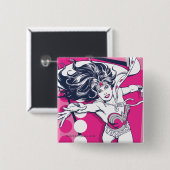 Wonder Woman Retro Glam Charakter Art Button (Vorne & Hinten)