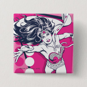 Wonder Woman Retro Glam Charakter Art Button