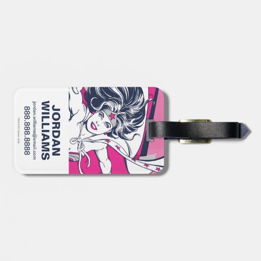 Wonder Woman Retro Glam Charakter Art Gepäckanhänger (Rückseite horizontal)