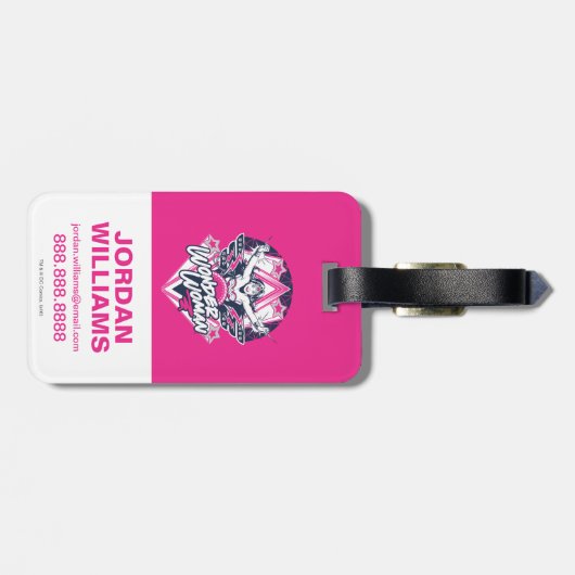 Wonder Woman Retro Glam Rock Graphic Gepäckanhänger (Rückseite horizontal)