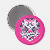 Wonder Woman Retro Glam Rock Graphic Magnet (Vorderseite/Rückseite)
