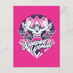 Wonder Woman Retro Glam Rock Graphic Postkarte