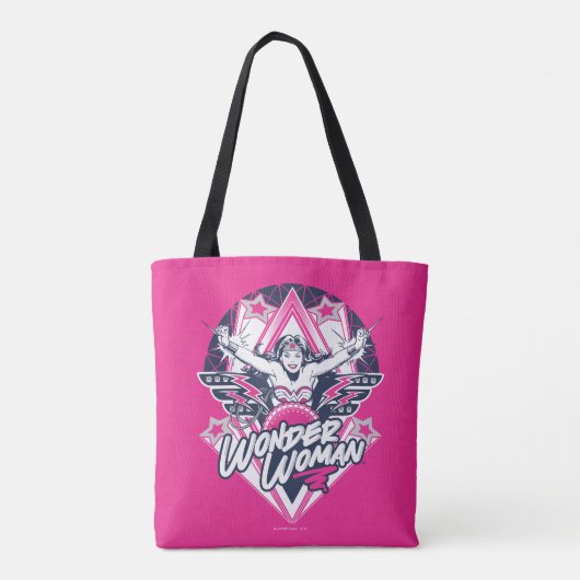 Wonder Woman Retro Glam Rock Graphic Tasche (Rückseite)