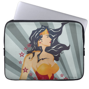 Wonder Woman Retro-Profil Sonnenstrahl Laptopschutzhülle