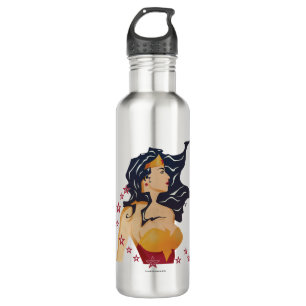 Wonder Woman Retro Profil Sunburst Edelstahlflasche