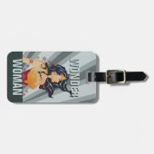 Wonder Woman Retro Profil Sunburst Gepäckanhänger (Vorderseite horizontal)