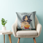 Wonder Woman Retro Profil Sunburst Kissen (Stuhl )