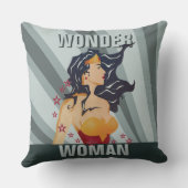 Wonder Woman Retro Profil Sunburst Kissen (Rückseite)