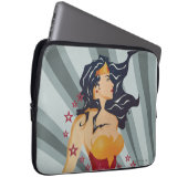 Wonder Woman Retro Profil Sunburst Laptopschutzhülle (Vorne Rechts)
