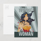 Wonder Woman Retro Profil Sunburst Postkarte (Vorne/Hinten)