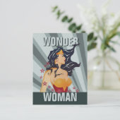 Wonder Woman Retro Profil Sunburst Postkarte (Stehend Vorderseite)