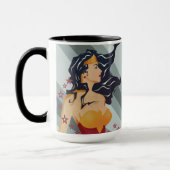 Wonder Woman Retro Profil Sunburst Tasse (Links)