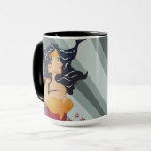 Wonder Woman Retro Profil Sunburst Tasse (Vorderseite Links)