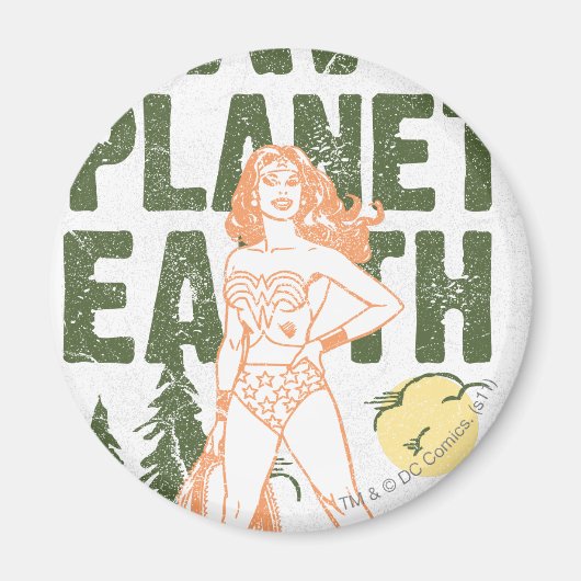 Wonder Woman Rette Planet Erde Magnet (Vorne)