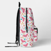 Wonder Woman Rosa Logo und Blitzmuster Bedruckter Rucksack (Links)