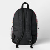 Wonder Woman Rosa Logo und Blitzmuster Bedruckter Rucksack (Rückseite)
