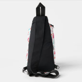 Wonder Woman Rosa Logo und Blitzmuster Crossbody Bag (Rückseite)