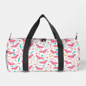 Wonder Woman Rosa Logo und Blitzmuster Duffle Bag (Rückseite)