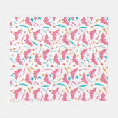 Wonder Woman Rosa Logo und Blitzmuster Fleecedecke (Vorderseite (Horizontal))