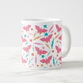 Wonder Woman Rosa Logo und Blitzmuster Jumbo-Tasse (Vorderseite Rechts)