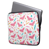 Wonder Woman Rosa Logo und Blitzmuster Laptopschutzhülle (Vorderseite Links)