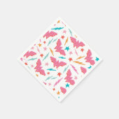 Wonder Woman Rosa Logo und Blitzmuster Serviette (Ecke)