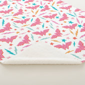 Wonder Woman Rosa Logo und Blitzmuster Sherpadecke (3/4)