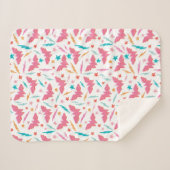 Wonder Woman Rosa Logo und Blitzmuster Sherpadecke (Vorderseite (Horizontal))