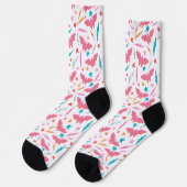 Wonder Woman Rosa Logo und Blitzmuster Socken (Linkes Detail)