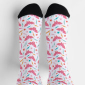 Wonder Woman Rosa Logo und Blitzmuster Socken (Oben)