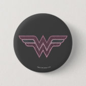 Wonder Woman Rosa und Schwarzes Schachbrett Mesh L Button (Vorderseite)