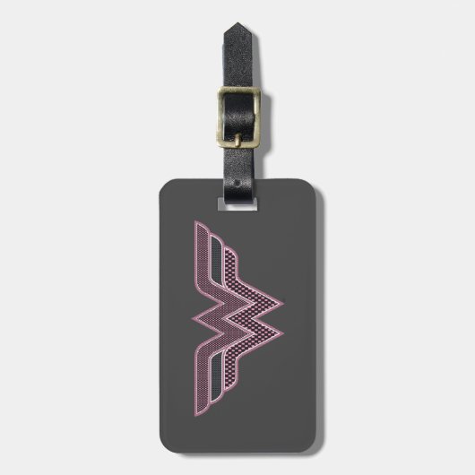 Wonder Woman Rosa und Schwarzes Schachbrett Mesh L Gepäckanhänger (Vorderseite vertikal)