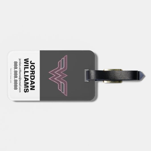 Wonder Woman Rosa und Schwarzes Schachbrett Mesh L Gepäckanhänger (Rückseite horizontal)