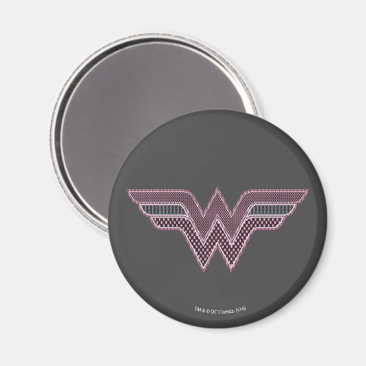 Wonder Woman Rosa und Schwarzes Schachbrett Mesh L Magnet (Vorderseite/Rückseite)