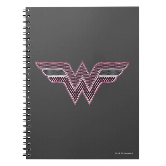 Wonder Woman Rosa und Schwarzes Schachbrett Mesh L Notizblock (Vorderseite)