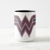 Wonder Woman Rosa und Schwarzes Schachbrett Mesh L Tasse (Zentrum)