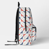 Wonder Woman Rot-Blau-Logo-Muster Bedruckter Rucksack (Links)