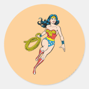 Wonder Woman Run Runder Aufkleber
