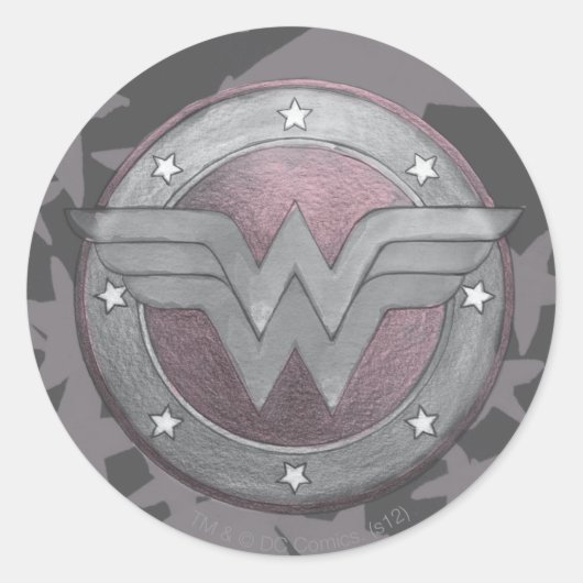 Wonder Woman Shield Pattern Runder Aufkleber (Vorderseite)