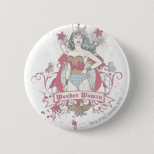 Wonder Woman Shooting Stars Button (Vorderseite)