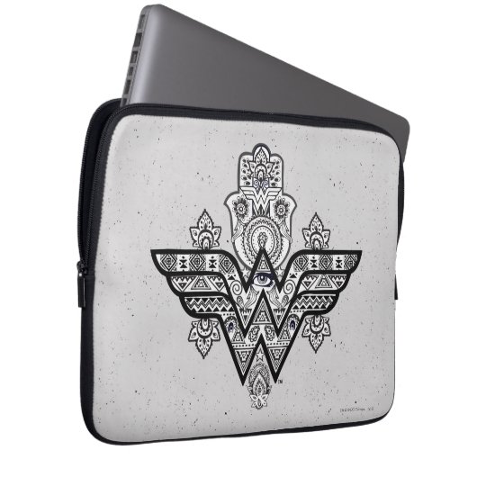 Wonder Woman Spiritual Paisley Hamsa Logo Laptopschutzhülle (Vorne Rechts)