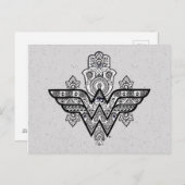 Wonder Woman Spiritual Paisley Hamsa Logo Postkarte (Vorne/Hinten)